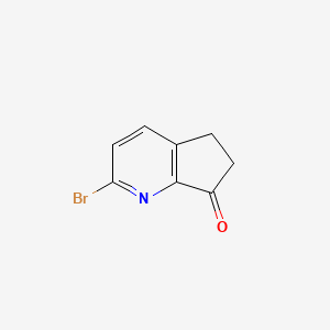 2-Bromo-5H-cyclopenta[b]pyridin-7(6H)-one chemical structure (CAS 1256823-72-9)