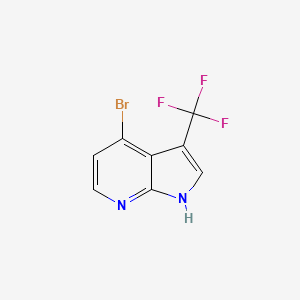 4-Bromo-3-(trifluoromethyl)-1H-pyrrolo[2,3-b]pyridine chemical structure (CAS 1256824-06-2)