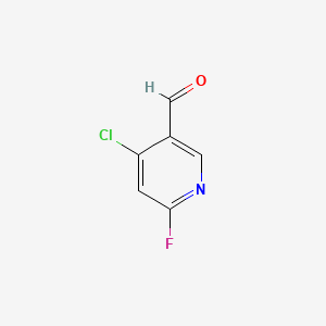 4-Chloro-6-fluoronicotinaldehyde chemical structure (CAS 1256824-38-0)