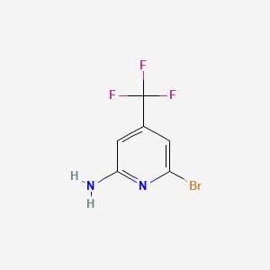 6-Bromo-4-(trifluoromethyl)pyridin-2-amine chemical structure (CAS 1256825-17-8)