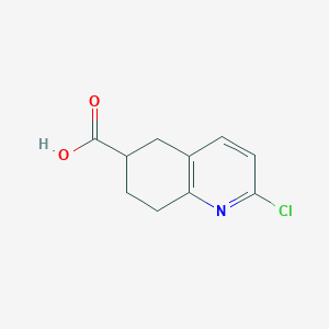 2-Chloro-5,6,7,8-tetrahydroquinoline-6-carboxylic acid chemical structure (CAS 1256834-88-4)