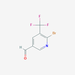 6-Bromo-5-(trifluoromethyl)nicotinaldehyde chemical structure (CAS 1256836-78-8)