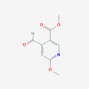 Methyl 4-formyl-6-methoxynicotinate chemical structure (CAS 1256837-32-7)
