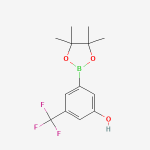 3-(4,4,5,5-Tetramethyl-1,3,2-dioxaborolan-2-yl)-5-(trifluoromethyl)phenol chemical structure (CAS 1256944-93-0)