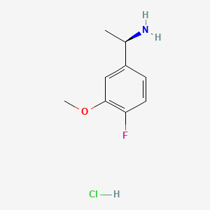 (R)-1-(4-Fluoro-3-methoxyphenyl)ethanamine hydrochloride chemical structure (CAS 1256944-96-3)