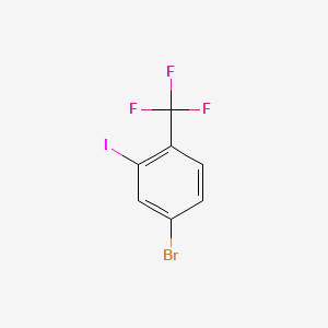 4-Bromo-2-iodo-1-(trifluoromethyl)benzene chemical structure (CAS 1256945-00-2)