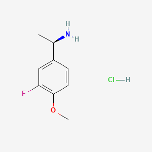 (R)-1-(3-Fluoro-4-methoxyphenyl)ethanamine hydrochloride chemical structure (CAS 1257106-70-9)