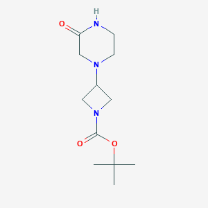 1-Boc-3-(3-oxo-1-piperazinyl)azetidine chemical structure (CAS 1257293-71-2)