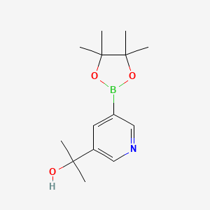 2-(5-(4,4,5,5-Tetramethyl-1,3,2-dioxaborolan-2-yl)pyridin-3-yl)propan-2-ol chemical structure (CAS 1257431-63-2)