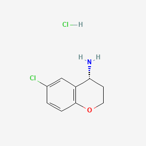 (R)-6-Chlorochroman-4-amine hydrochloride chemical structure (CAS 1257526-90-1)