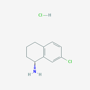 (R)-7-Chloro-1,2,3,4-tetrahydronaphthalen-1-amine hydrochloride chemical structure (CAS 1257526-91-2)