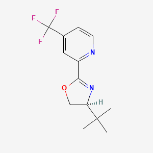 (S)-4-(tert-Butyl)-2-(4-(trifluoromethyl)pyridin-2-yl)-4,5-dihydrooxazole chemical structure (CAS 1257527-14-2)