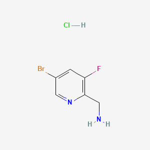 (5-Bromo-3-fluoropyridin-2-yl)methanamine hydrochloride chemical structure (CAS 1257535-19-5)