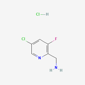 (5-Chloro-3-fluoropyridin-2-yl)methanamine hydrochloride chemical structure (CAS 1257535-29-7)