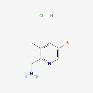 (5-bromo-3-methylpyridin-2-yl)methanamine hydrochloride chemical structure (CAS 1257535-42-4)