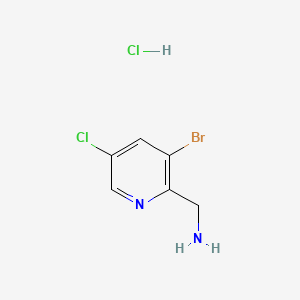 (3-Bromo-5-chloropyridin-2-yl)methanamine hydrochloride chemical structure (CAS 1257535-43-5)