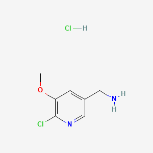 (6-Chloro-5-methoxypyridin-3-yl)methanamine hydrochloride chemical structure (CAS 1257535-63-9)