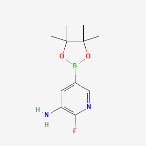 2-Fluoro-5-(4,4,5,5-tetramethyl-1,3,2-dioxaborolan-2-yl)pyridin-3-amine chemical structure (CAS 1257554-30-5)