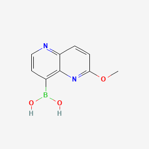 (6-Methoxy-1,5-naphthyridin-4-yl)boronic acid chemical structure (CAS 1257640-81-5)