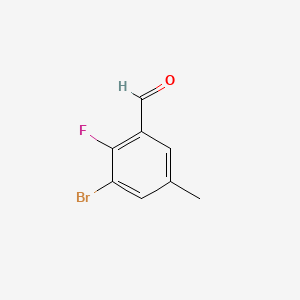 3-Bromo-2-fluoro-5-methylbenzaldehyde chemical structure (CAS 1257665-03-4)