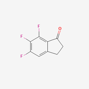 5,6,7-Trifluoro-2,3-dihydro-1H-inden-1-one chemical structure (CAS 1257844-57-7)