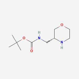(R)-tert-Butyl (morpholin-3-ylmethyl)carbamate chemical structure (CAS 1257850-83-1)