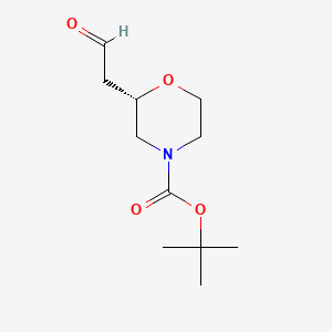 tert-Butyl (S)-2-(2-oxoethyl)morpholine-4-carboxylate chemical structure (CAS 1257850-93-3)