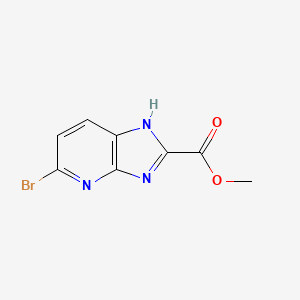Methyl 5-bromo-1H-imidazo[4,5-b]pyridine-2-carboxylate chemical structure (CAS 1257852-22-4)