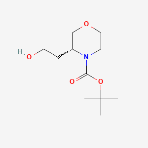 (R)-tert-Butyl 3-(2-hydroxyethyl)morpholine-4-carboxylate chemical structure (CAS 1257855-07-4)