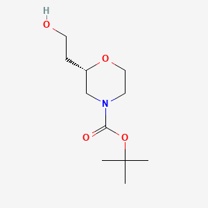 (S)-N-Boc-2-(2-Hydroxyethyl)morpholine chemical structure (CAS 1257856-15-7)