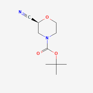(S)-tert-Butyl 2-cyanomorpholine-4-carboxylate chemical structure (CAS 1257856-31-7)