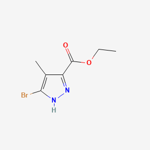 Ethyl 3-bromo-4-methyl-1H-pyrazole-5-carboxylate chemical structure (CAS 1257861-04-3)