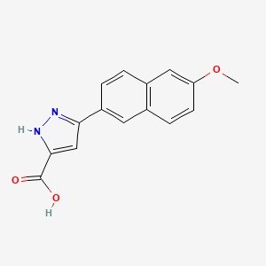 5-(6-Methoxynaphthalen-2-yl)-1H-pyrazole-3-carboxylic acid chemical structure (CAS 1257877-12-5)