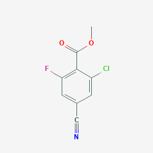 Methyl 2-chloro-4-cyano-6-fluorobenzoate chemical structure (CAS 1258298-28-0)