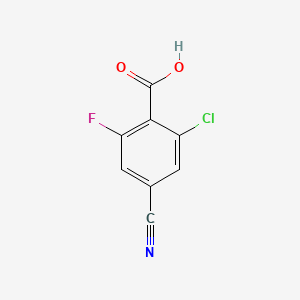 2-Chloro-4-cyano-6-fluorobenzoic acid chemical structure (CAS 1258298-29-1)
