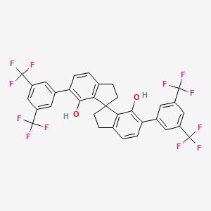 (1S)-6,6'-Bis[3,5-bis(trifluoromethyl)phenyl]-2,2',3,3'-tetrahydro-1,1'-spirobi[1H-indene]-7,7'-diol chemical structure (CAS 1258327-01-3)