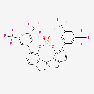 (11aS)-3,7-Bis[3,5-bis(trifluoromethyl)phenyl]-10,11,12,13-tetrahydro-5-hydroxy-diindeno[7,1-de:1',7'-fg][1,3,2]dioxaphosphocin 5-oxide chemical structure (CAS 1258327-07-9)