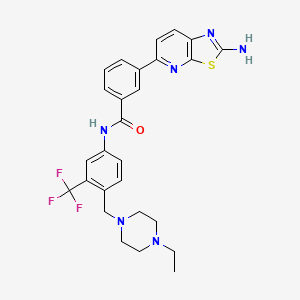 3-(2-Aminothiazolo[5,4-b]pyridin-5-yl)-N-(4-((4-ethylpiperazin-1-yl)methyl)-3-(trifluoromethyl)phenyl)benzamide chemical structure (CAS 1258391-29-5)