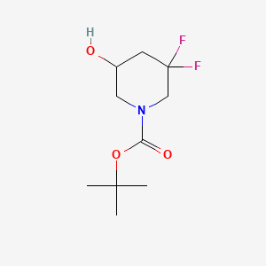 tert-Butyl 3,3-difluoro-5-hydroxypiperidine-1-carboxylate chemical structure (CAS 1258638-32-2)