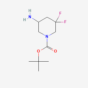 tert-Butyl 5-amino-3,3-difluoropiperidine-1-carboxylate chemical structure (CAS 1258638-82-2)