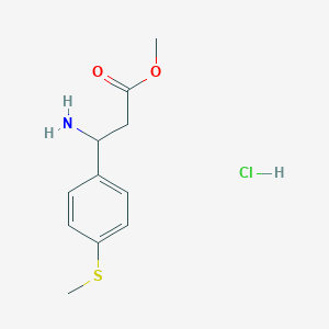 Methyl 3-amino-3-[4-(methylsulfanyl)phenyl]propanoate hydrochloride chemical structure (CAS 1258649-52-3)