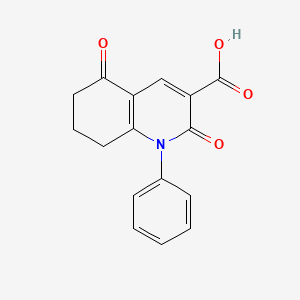 2,5-Dioxo-1-phenyl-1,2,5,6,7,8-hexahydroquinoline-3-carboxylic acid chemical structure (CAS 125885-51-0)