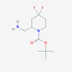 tert-Butyl 2-(aminomethyl)-4,4-difluoropiperidine-1-carboxylate chemical structure (CAS 1259011-99-8)
