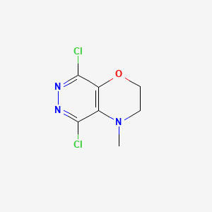 5,8-Dichloro-3,4-dihydro-4-methyl-2H-pyridazino[4,5-b][1,4]oxazine chemical structure (CAS 1259224-16-2)