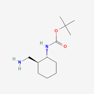 tert-Butyl ((1R,2S)-rel-2-(aminomethyl)cyclohexyl)carbamate chemical structure (CAS 1259277-49-0)