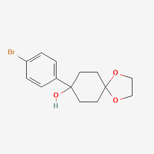 8-(4-Bromophenyl)-1,4-dioxaspiro[4.5]decan-8-ol chemical structure (CAS 125962-59-6)