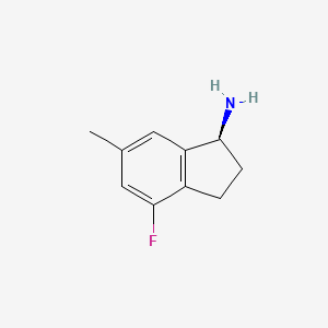 (S)-4-Fluoro-6-methyl-2,3-dihydro-1H-inden-1-amine chemical structure (CAS 1259760-49-0)