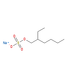Sodium 2-ethylhexyl sulfate chemical structure (CAS 126-92-1)