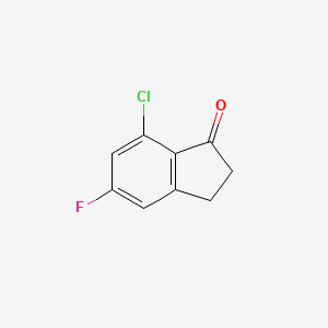 7-Chloro-5-fluoro-2,3-dihydro-1H-inden-1-one chemical structure (CAS 1260008-48-7)