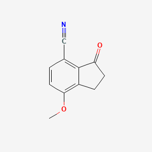 7-Methoxy-3-oxo-2,3-dihydro-1H-indene-4-carbonitrile chemical structure (CAS 1260009-78-6)